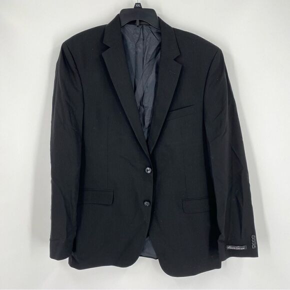 Kenneth Cole New York Men’s Black Pin Striped Wool Suit Jacket Blazer size 44L - Picture 1 of 4